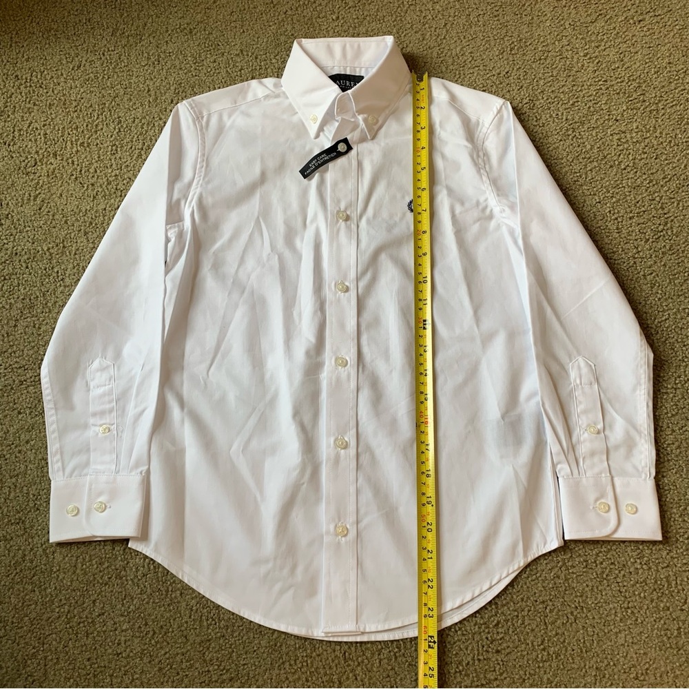 Lauren Ralph Lauren Boy's 10 White Cotton Oxford Solid Dress Shirt NWOT - Picture 2 of 10